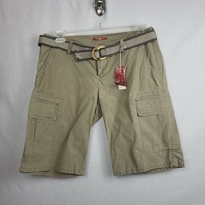 Unionbay Juniors Khaki Pockets Cotton‎ Flat Front Cargo Shorts Size 13